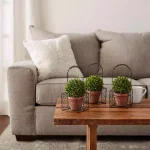 Pure Garden 9.5 in. Faux Boxwood Topiary Arrangement with Decorative Metal Wire Baskets (Set of 3) thumbnail 4
