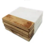 Unbranded Jodhpuri 4-Piece Opal White Marble and Acacia Wood Coaster Set thumbnail 1