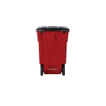 Suncast Commercial Suncast 65 Gallon Commercial Red Plastic Trash Can with Wheels and Attached Lid thumbnail 4