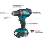 Makita 18V LXT Lithium-Ion 1/2 in. Compact Cordless Driver Drill Kit (XFD10SY) thumbnail 8