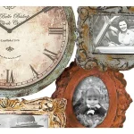 LITTON LANE 25 in. Metal Victorian Photo Frame Montage and Wall Clock with 8 Frames thumbnail 6