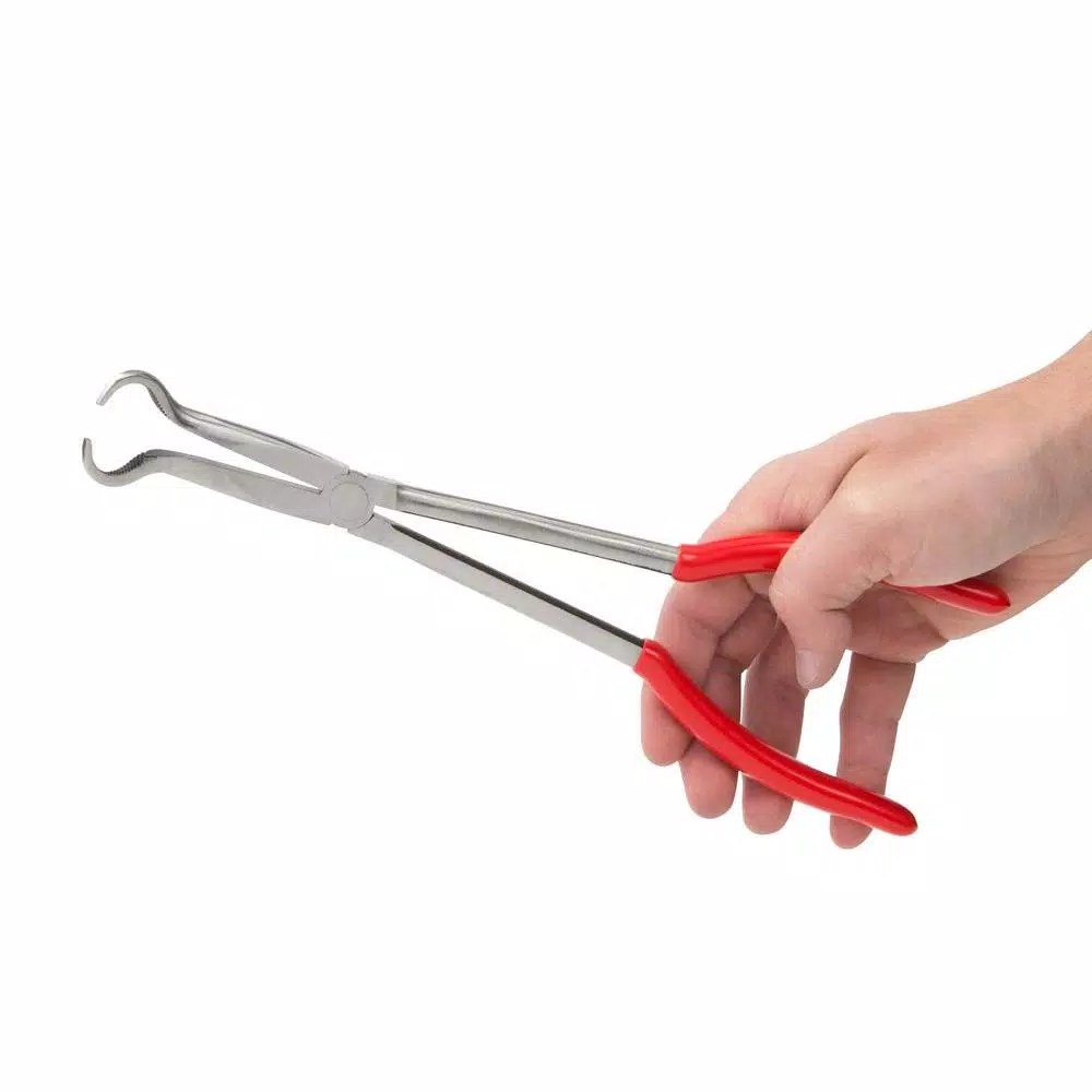 TEKTON 10-1/2 in. Long Reach Hose Ring Pliers with Crosscut Teeth