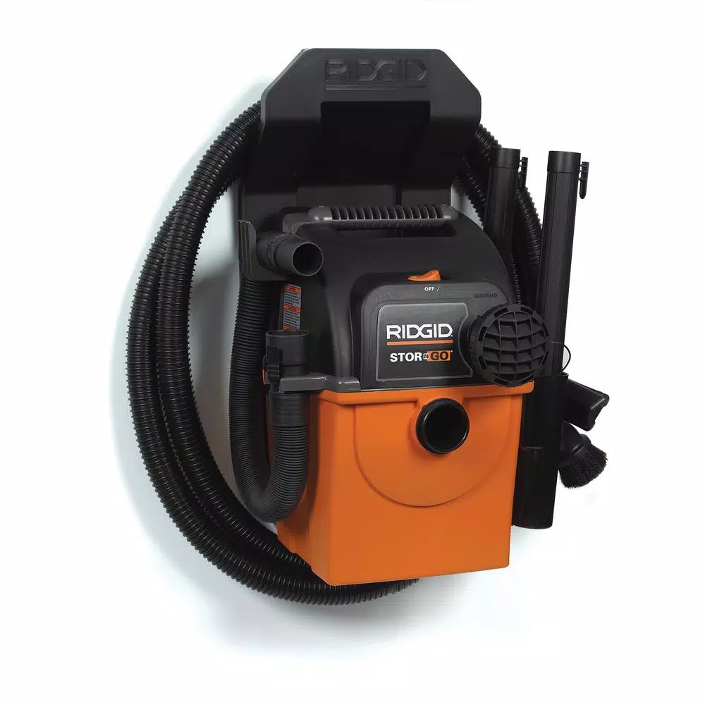 RIDGID 5 Gal. Stor-N-Go 5.0 Peak HP Wet/Dry Shop Vacuum with Wall Mount and Premium Car Cleaning Kit