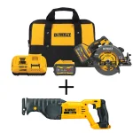 DEWALT FLEXVOLT 60V MAX 7-1/4 in. Brushless Circular Saw & Reciprocating Saw Combo Kit with (2) 9.0 Ah Batteries thumbnail 1