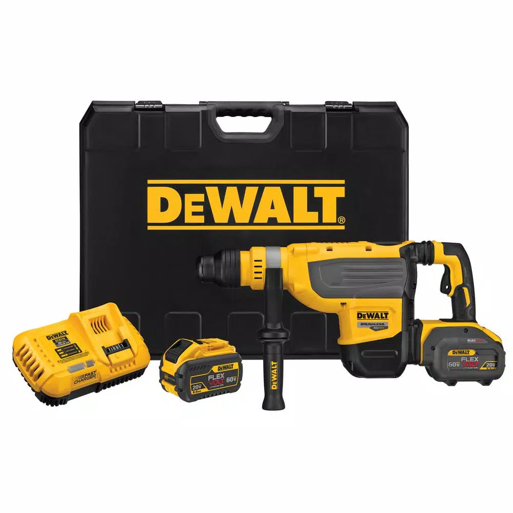DEWALT FLEXVOLT 60V MAX Brushless 1-7/8 in. SDS MAX Rotary Hammer Kit with (2) 9.0 Ah Batteries & Hammer Drill