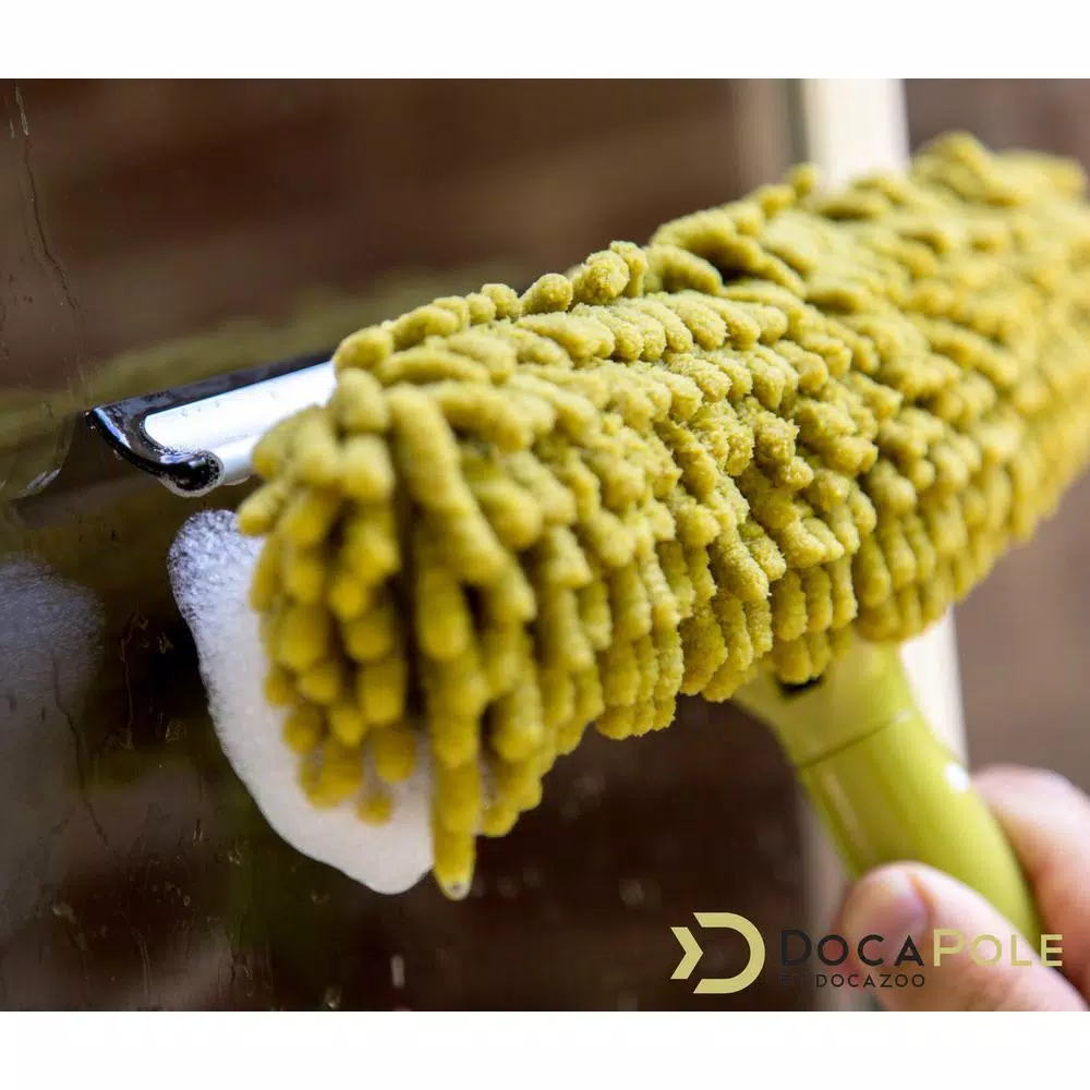 DocaPole 24 ft. Telescopic Window Cleaning Kit with Squeegee and Microfiber Scrubber