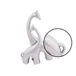 LITTON LANE Abstract Ceramic Giraffe Sculpture - Adult and Young Standing Statues, Polished Silver thumbnail 3