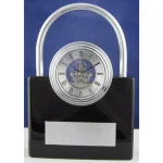 Heim Concept Silver Padlock Skeleton Quartz Desk Clock - Stainless Steel & Metal thumbnail 1