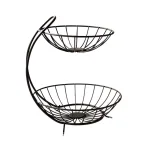 Spectrum Yumi 2-Tier Steel Arched Fruit Bowl & Countertop Server, Black thumbnail 2