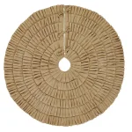 VHC Brands 48 in. Natural Burlap Ruffled Christmas Tree Skirt - Farmhouse Holiday Decor thumbnail 1