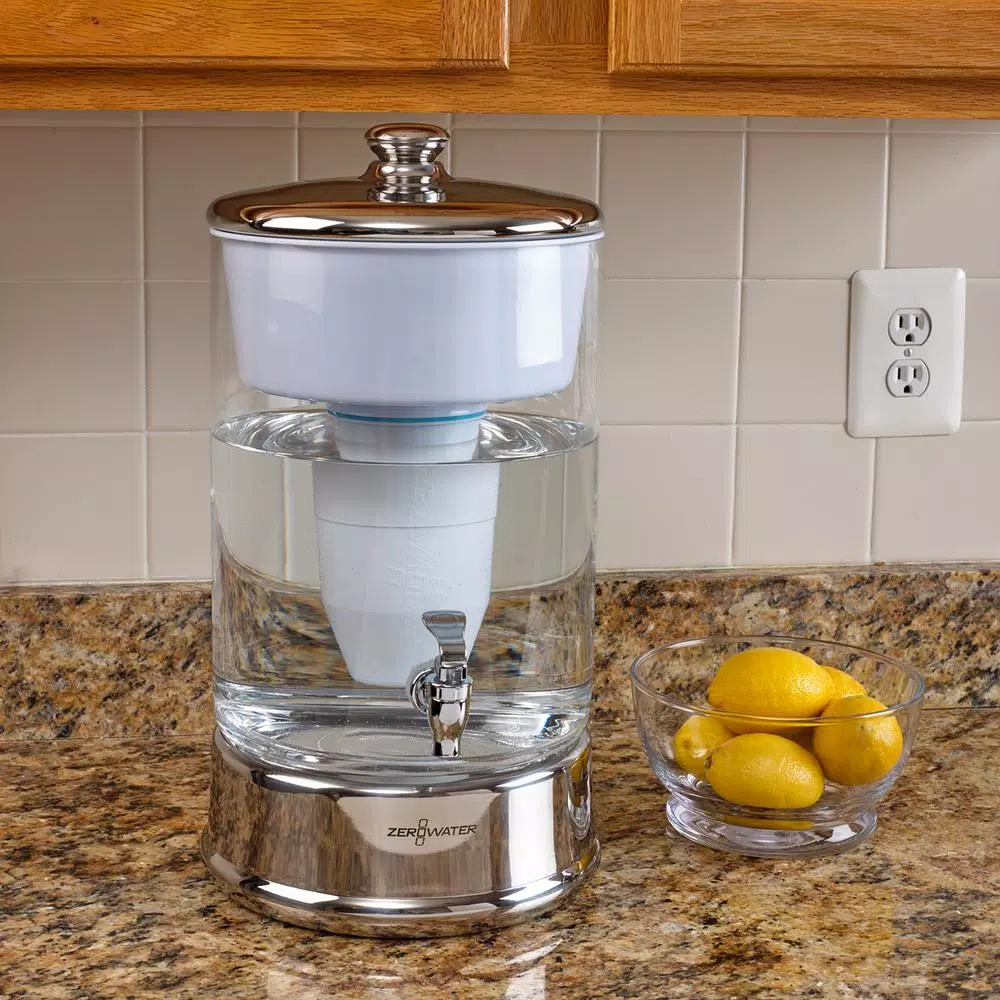 Zero Water ZeroWater 40-Cup Glass Water Filter Pitcher Carafe with Ready-Pour Technology, Clear