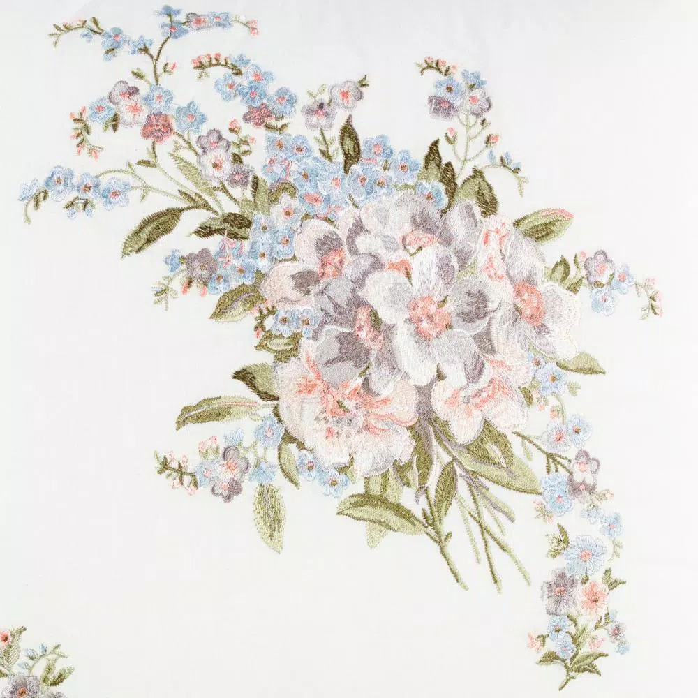 Laura Ashley Harper Green Floral Cotton 18 in. x 18 in. Throw Pillow