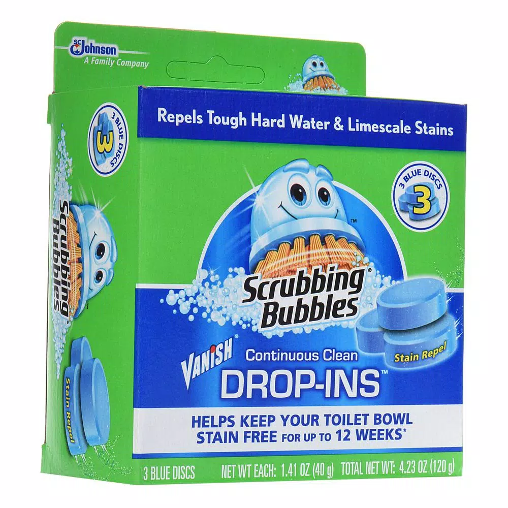 Scrubbing Bubbles Vanish Continuous Clean Toilet Bowl Cleaner Drop-Ins, Blue, 6 Pack