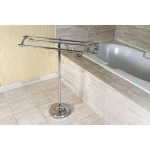 Kingston Brass Pedestal Round Plate Floor Standing Towel Rack - Polished Chrome thumbnail 3