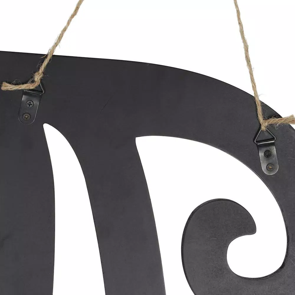 Decor Therapy 20 in. Black Script Letter A Matte MDF Wall Decor
