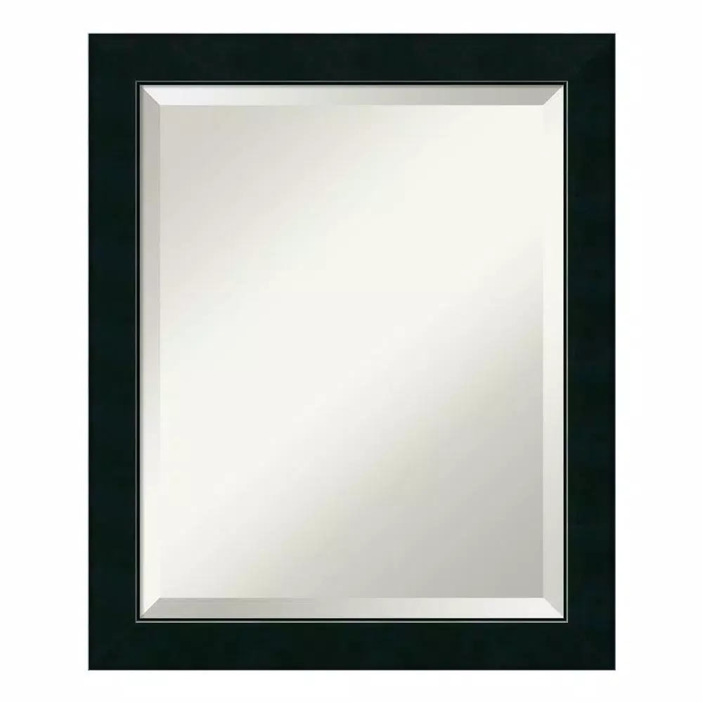 Amanti Art Nero 19 in. W x 23.25 in. H Rectangular Framed Bathroom Vanity Mirror, Black