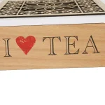 Mind Reader Brown Wood Floral Pattern Tea Box Storage Organizer Holder thumbnail 5