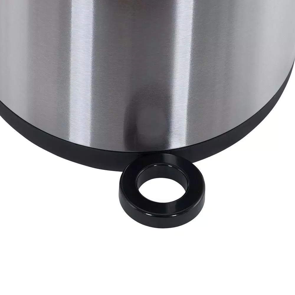 Household Essentials Taos 1.3 Gallon Round Stainless Steel Step Trash Can with Fingerprint Resistant Finish