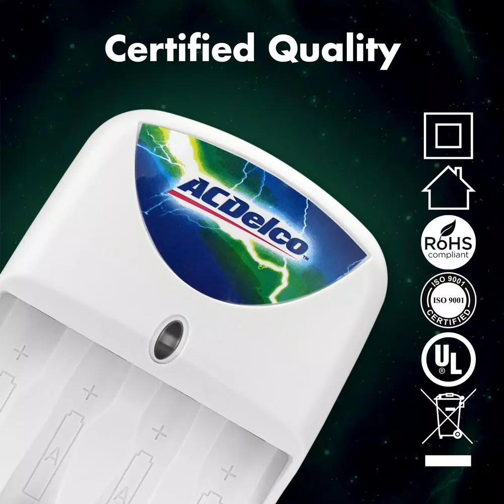 ACDelco AA/AAA NiMH Rechargeable Quick Charger Kit with 2 AA Batteries