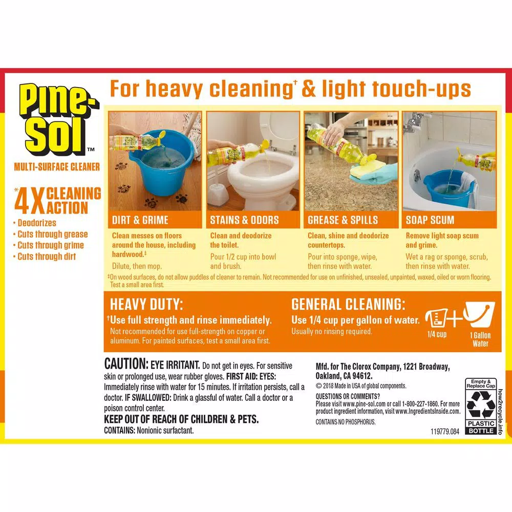 Pine-Sol Lemon Fresh All Purpose Multi-Surface Cleaner, 60 oz