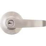 Universal Hardware Keyed Entry Door Lever, Satin Chrome, 2-3/4 in. or 2-3/8 in. Adjustable Backset thumbnail 1