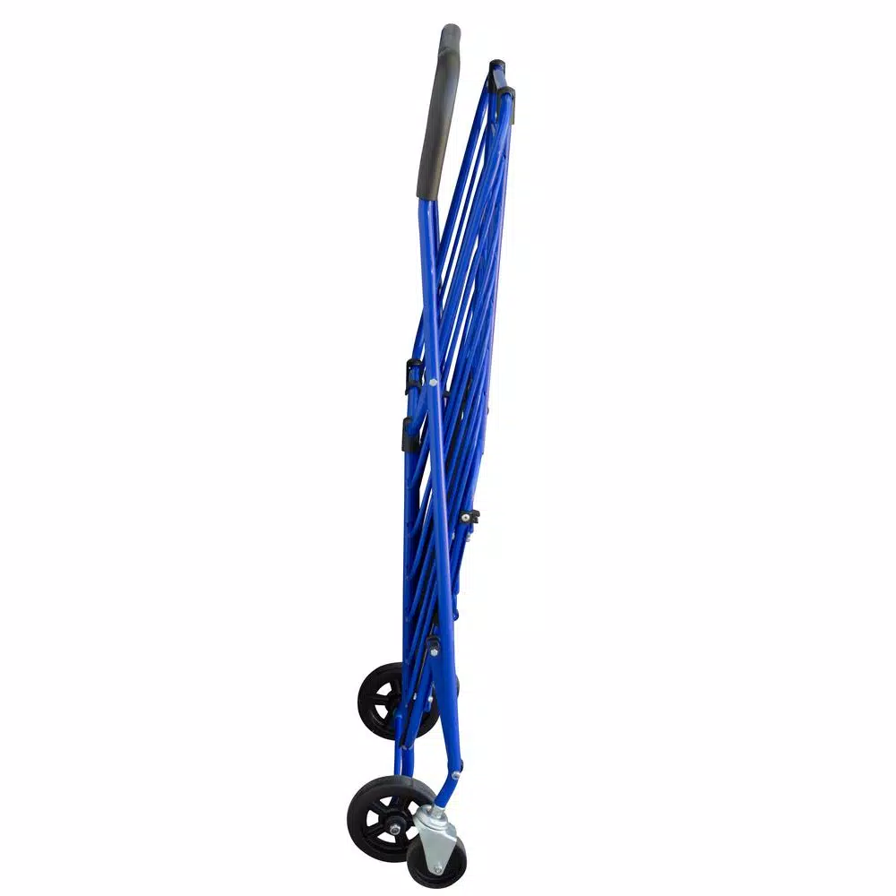 Milwaukee Steel Blue Shopping Cart with Accessory Basket - 50 lb Capacity