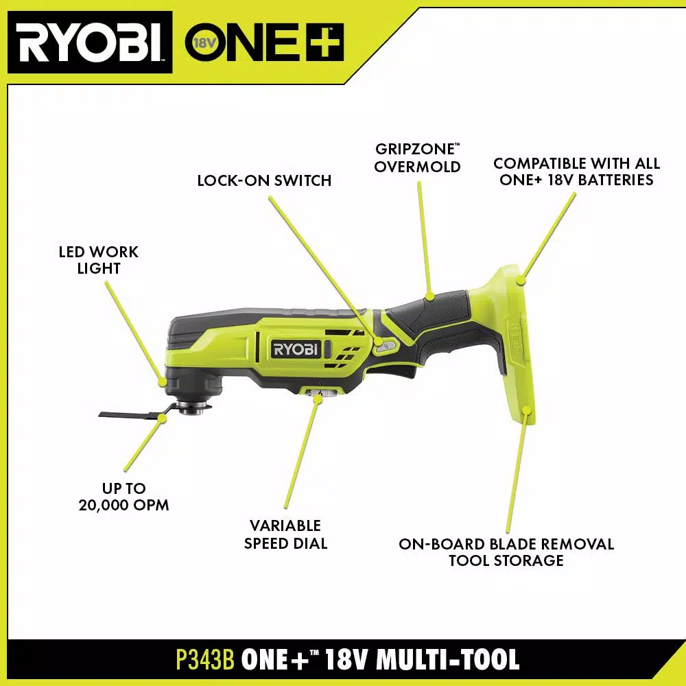 RYOBI 18V ONE+ Cordless Oscillating Multi-Tool (Tool Only)