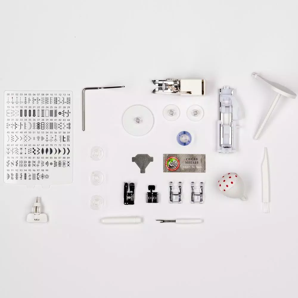 Janome JW8100 100-Stitch Computerized Sewing Machine with Accessory Bundle