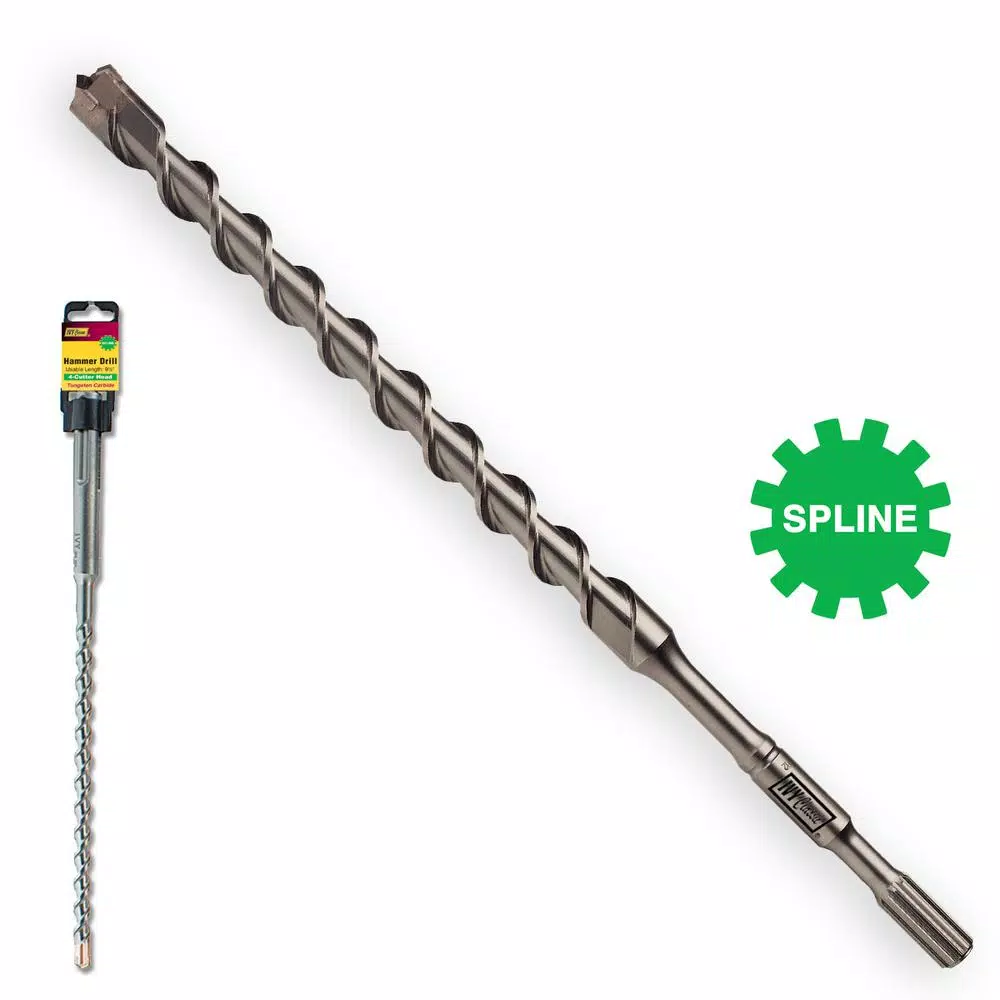 Ivy Classic 1-1/2 in. x 22-1/2 in. Spline Carbide 4-Cutter Hammer Drill Bit