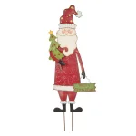 Glitzhome 36 in. Iron Santa Yard Stake - Versatile Holiday Outdoor & Indoor Decor thumbnail 1