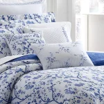 Laura Ashley Charlotte China Blue Floral Cotton Blend 16 x 20 in. Throw Pillow thumbnail 3