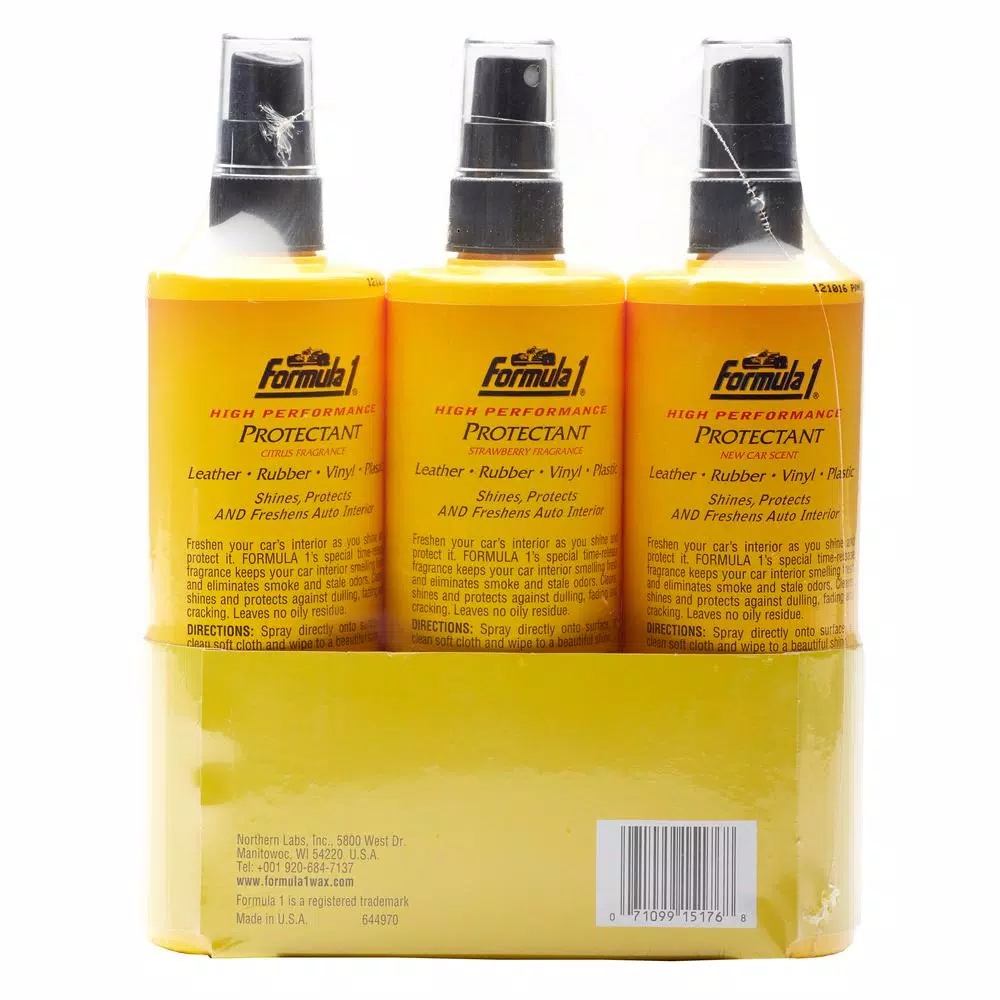 Formula 1 Protectant 3-Pack - New Car, Strawberry, and Citrus Scents