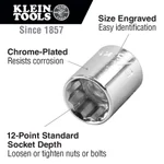 Klein Tools 20-Piece 3/8 in. Drive Socket Wrench Set with Metal Storage Case thumbnail 4