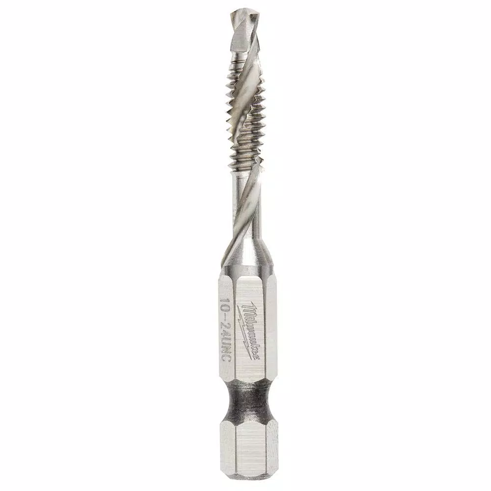 Milwaukee SHOCKWAVE 10-24 UNC Steel Drill Tap Bit, 1/4 in. Hex Shank