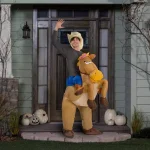 Gemmy Adult Inflatable Riding On Horse Costume - Funny Halloween Costume thumbnail 2