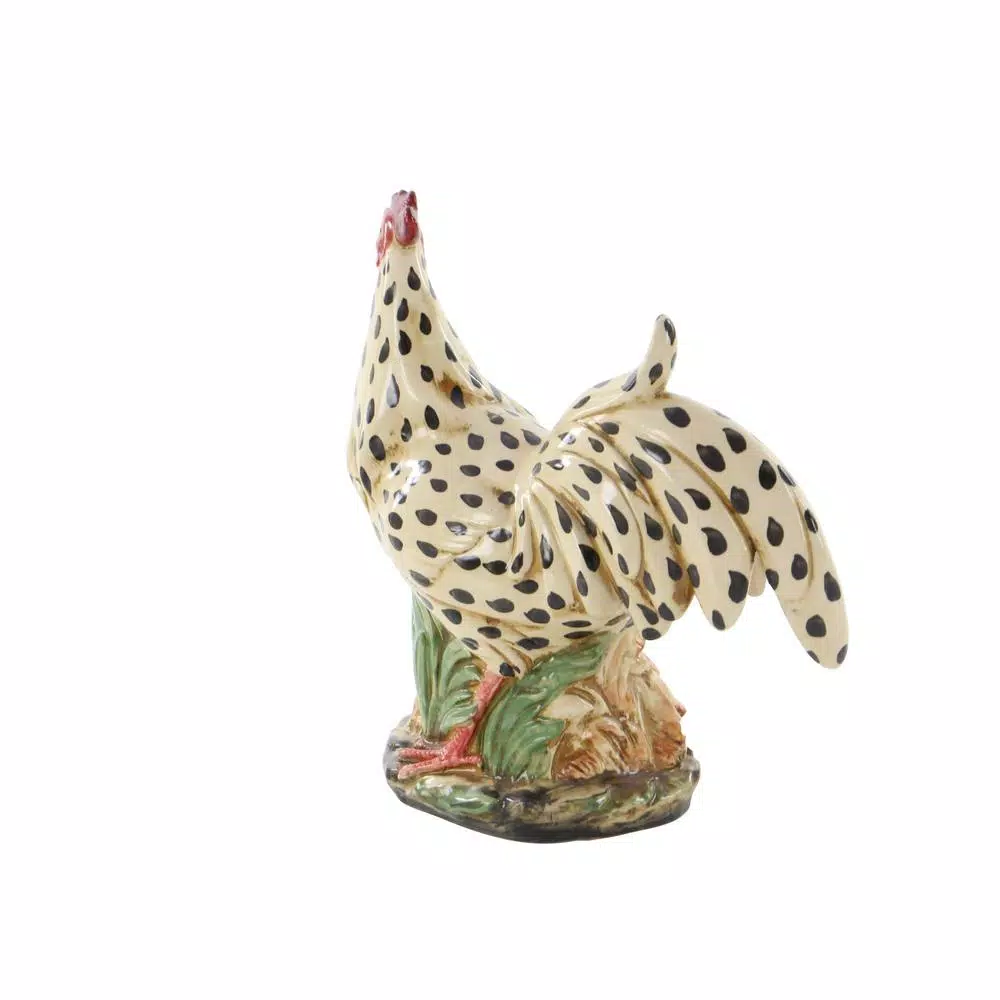 LITTON LANE 14 in. Colorful Rooster Decorative Ceramic Figurine - Farmhouse Style