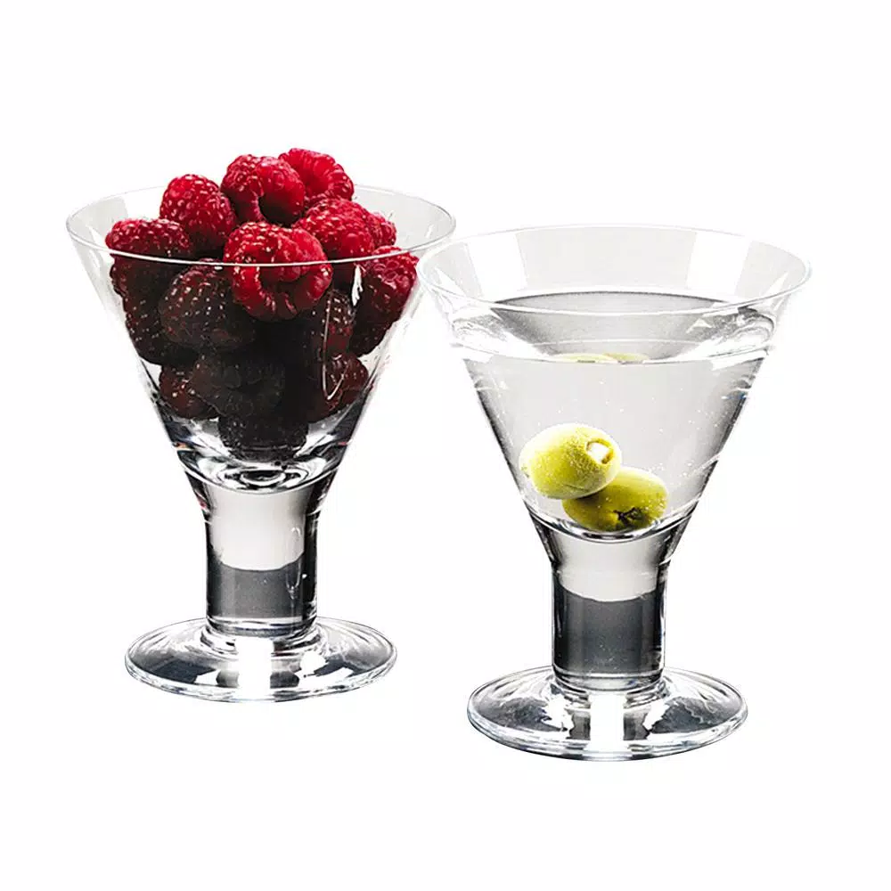 Badash Crystal High Caprice 6 oz. Mouth Blown Lead Free Crystal Martini and Dessert Glass Set, 4-Piece