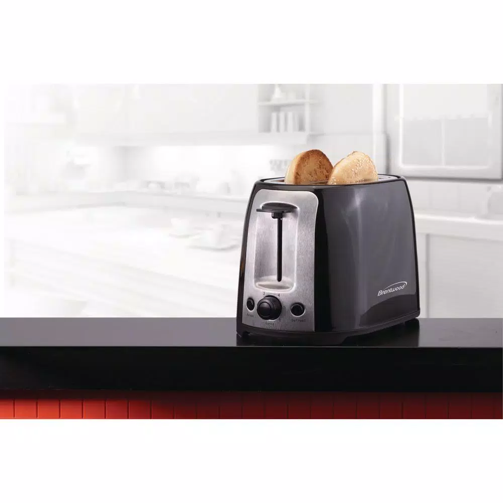 Brentwood Appliances 12-Cup Digital Coffee Maker and 2-Slice Extra-Wide Slot Toaster Bundle, Black
