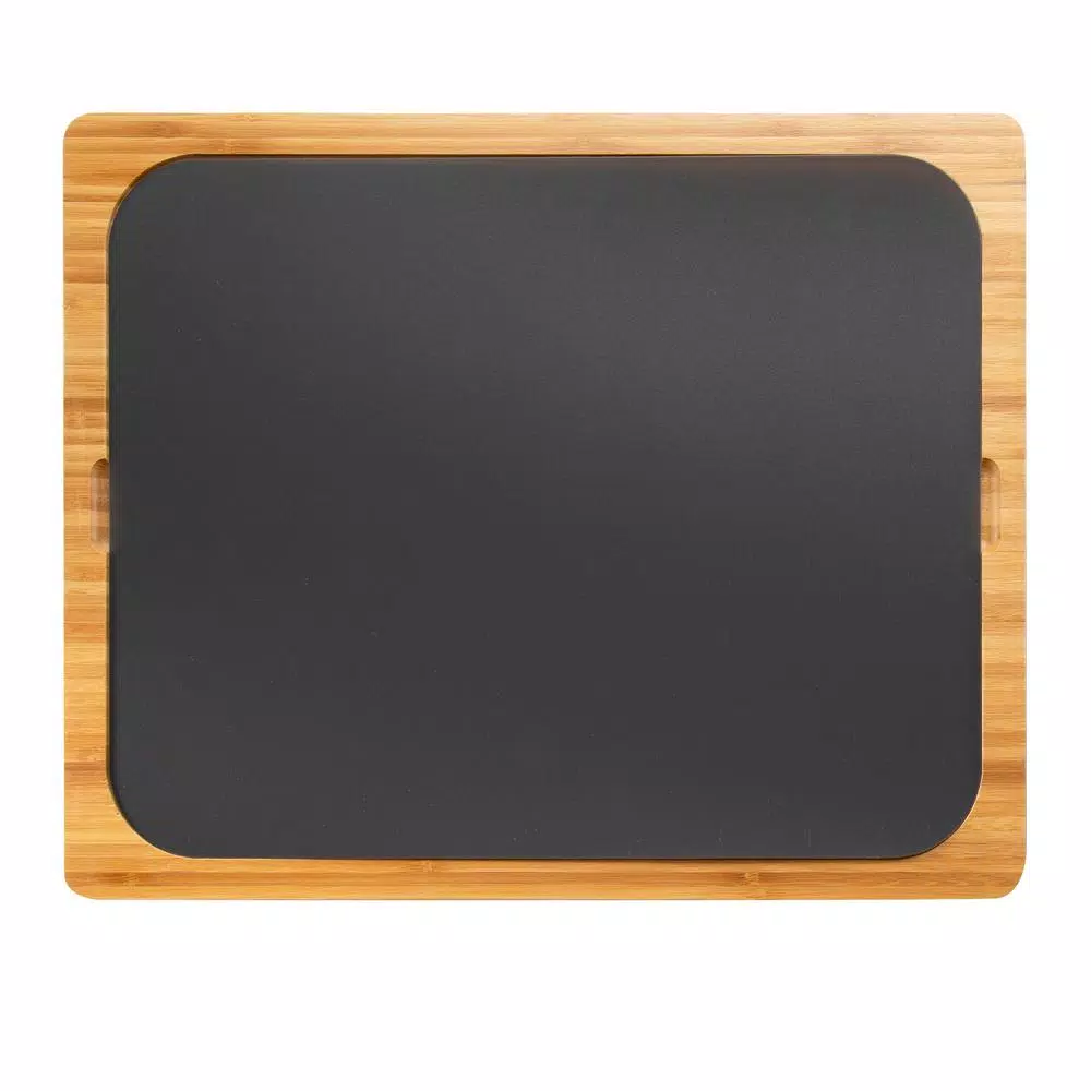 Seville Classics Bamboo Cutting Board Set with 7 Color-Coded Flexible Mats and Food Icons
