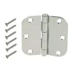 Everbilt 3.5 in. Chrome Steel Butt Door Hinge with 5/8 in. Radius thumbnail 1