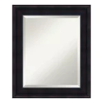 Amanti Art 21 in. W x 25 in. H Mahogany Wood Framed Rectangular Beveled Edge Bathroom Vanity Mirror thumbnail 4