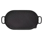 Chasseur 18 in. Oval Enameled Cast Iron Grill Pan, Black thumbnail 2