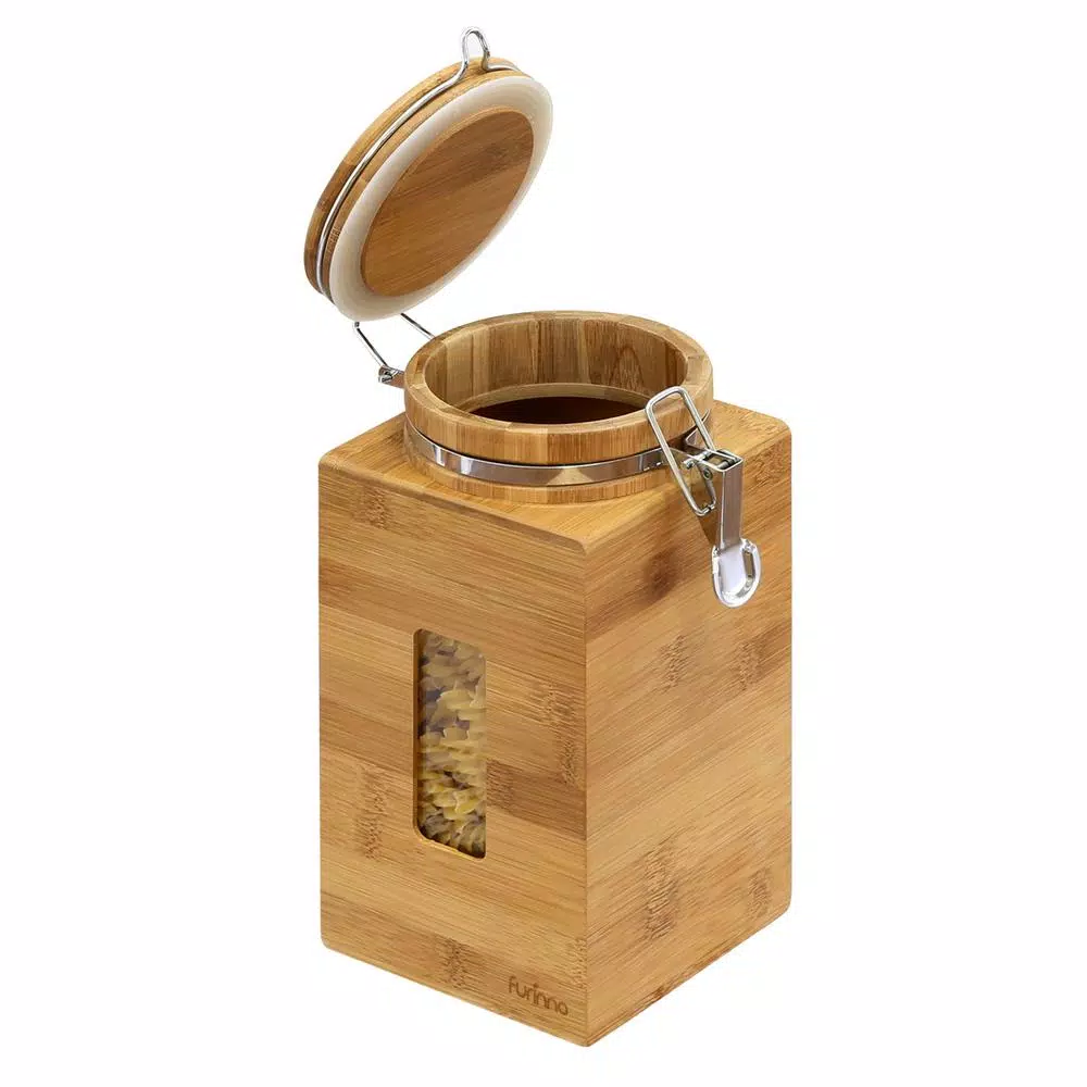 Furinno DaPur Tall Natural Bamboo Airtight Kitchen Canister