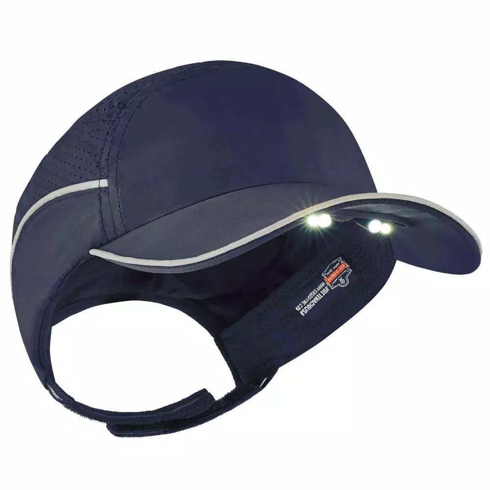 Skullerz 8965 Lightweight Vented Bump Cap with 23 Lumen Dual-Action LED Lighting