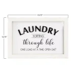 3R Studios Laundry Sorting Through Life One Load at a Time Wood Sign - White Decorative Wall Decor thumbnail 3