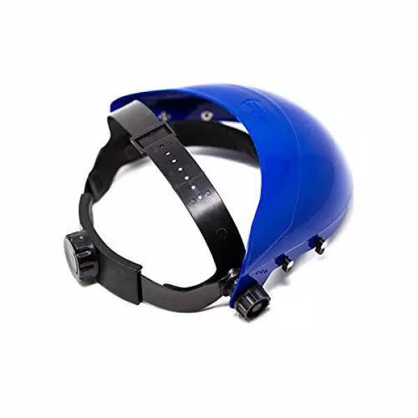 Bison Life Ratchet Headgear for Face Shields, High-Strength Thermoplastic, Blue