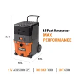 RIDGID 11 Gal. 6.5 Peak HP Smart Cart Wet/Dry Shop Vacuum with Fine Dust Filter thumbnail 5