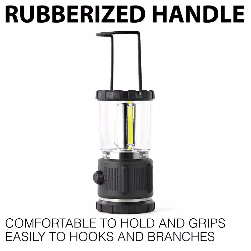 LUXPRO 3D Rugged LED Lantern, 1000 Lumens, 360° Broadbeam Light with TackGrip