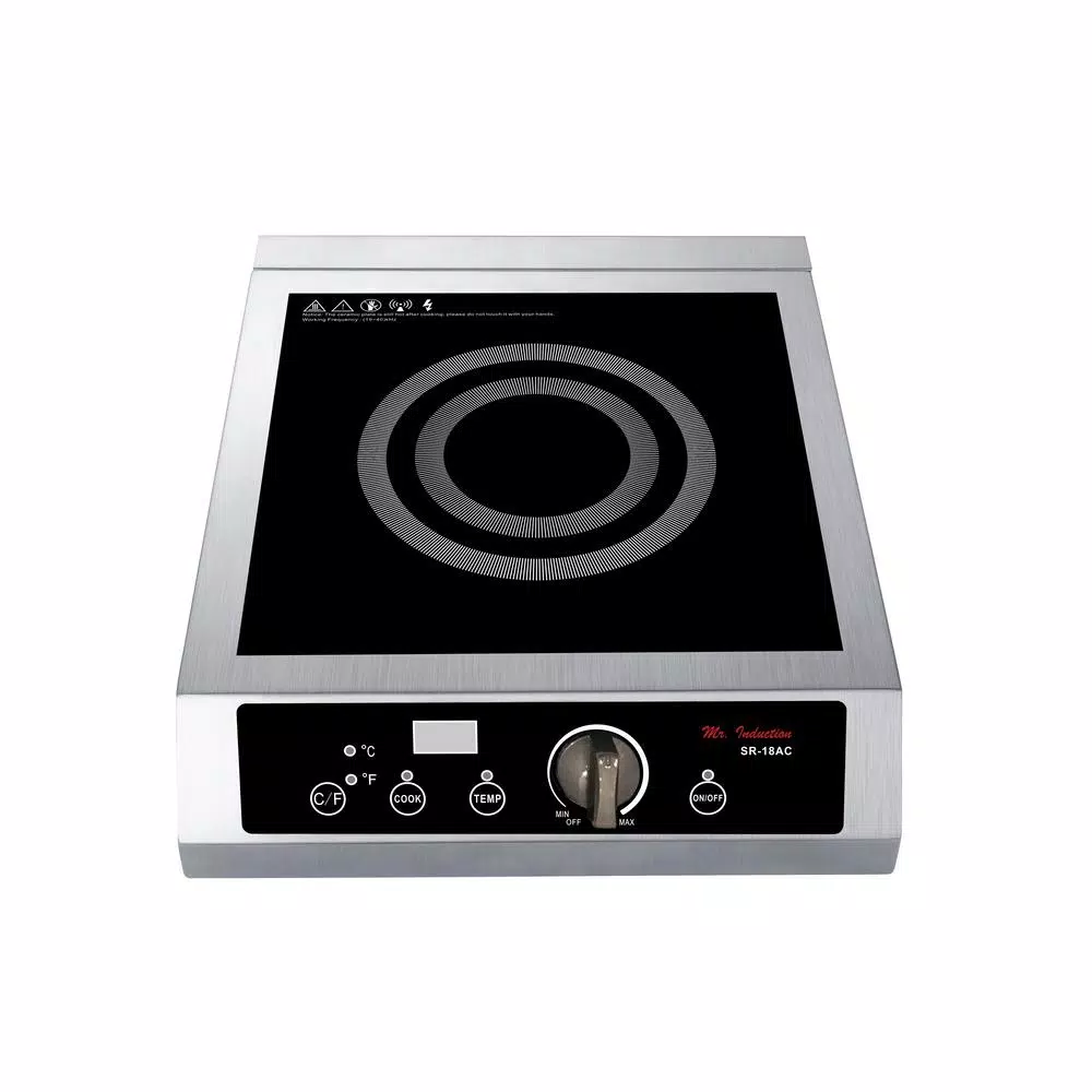 SPT 1800W Commercial Countertop Induction Cooktop - Black Stainless Steel