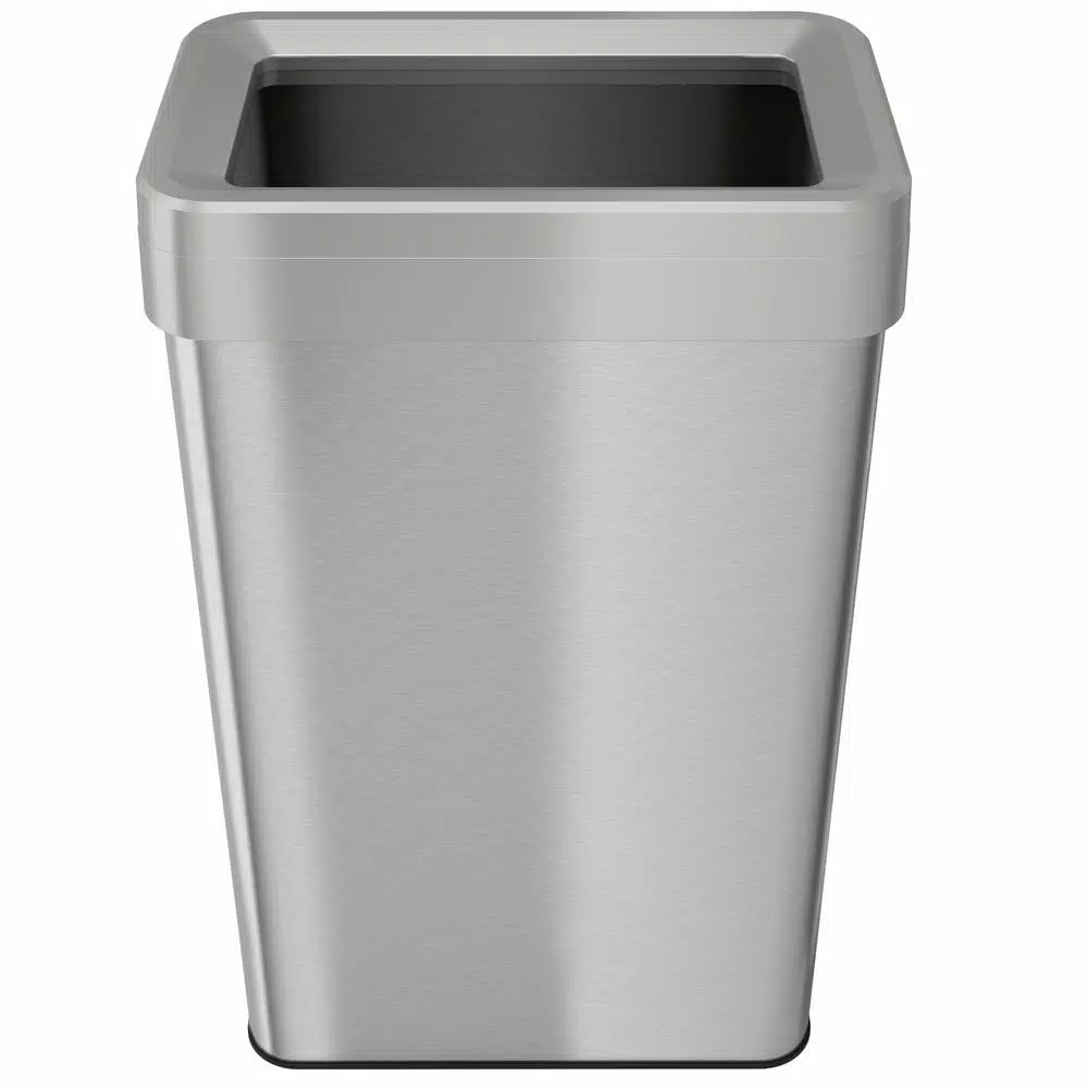iTouchless 21 Gal. Stainless Steel Slim Rectangular Open Top Commercial Trash Can with Dual Deodorizer